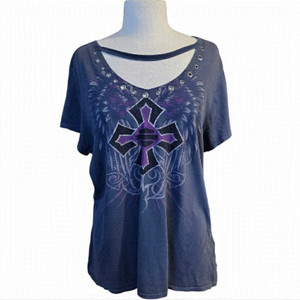 Harley Davison Motorclothes Eyelet Womens Top Size 2 XL